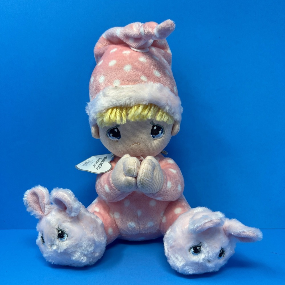 Precious Momentsβ Plush Praying Doll 8" Pink Polka Dot Bedtime Prayer Girl